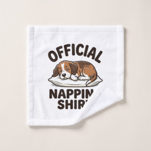Official Napping Shirt Sleepy Dog Vintage Design_1 Wash Cloth