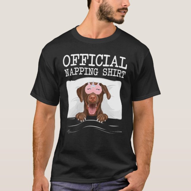 Official Napping Sleeping Brown Labrador Retriever T-Shirt (Front)