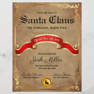 Official Nice List Certificate