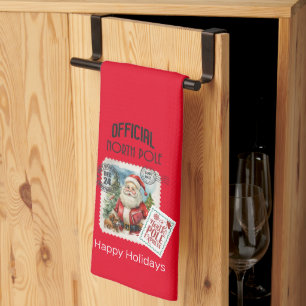 Official North Pole Vintage Santa Kitchen Towel