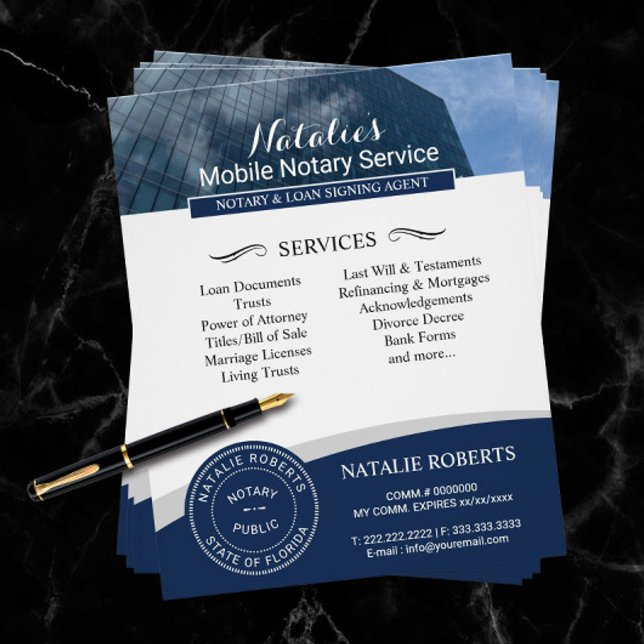 Official Notary Stamp Loan Signing Agent Business Flyer (Creator Uploaded)