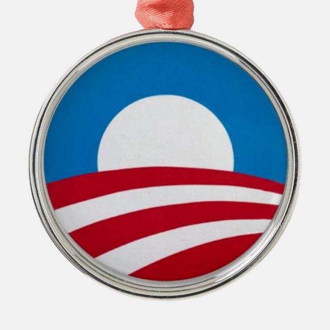 Official Obama campaign logo Metal Tree Decoration (Front)