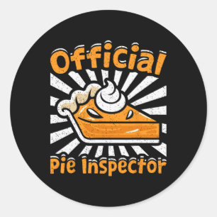 Official Pie Inspector Funny Thanksgiving Pumpkin Classic Round Sticker
