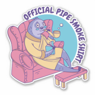 OFFICIAL PIPE SMOKE SHIRT SLOTH ANIMAL READING 