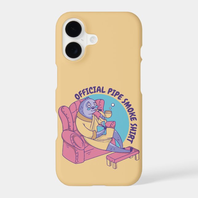 OFFICIAL PIPE SMOKE SHIRT SLOTH ANIMAL READING  iPhone CASE (Back)