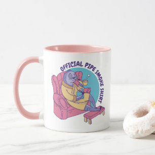 OFFICIAL PIPE SMOKE SHIRT SLOTH ANIMAL READING  MUG