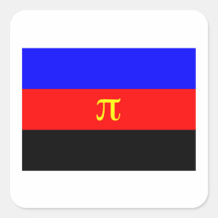 OFFICIAL POLYAMORY PRIDE FLAG -.png Square Sticker