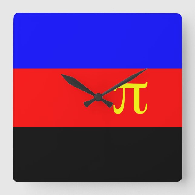 OFFICIAL POLYAMORY PRIDE FLAG -.png Square Wall Clock (Front)