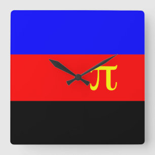 OFFICIAL POLYAMORY PRIDE FLAG -.png Square Wall Clock