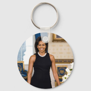 Official Portrait of First Lady Michelle Obama Key Ring