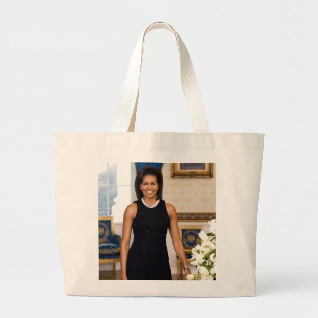 Official Portrait of First Lady Michelle Obama Large Tote Bag (Front)