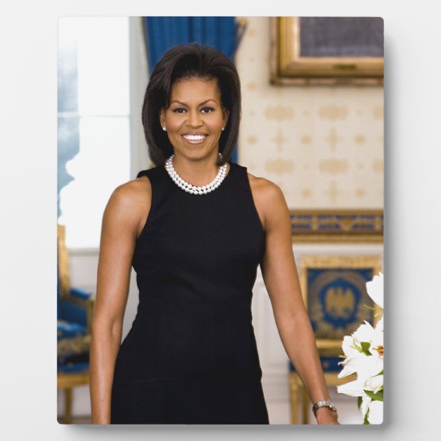 Official Portrait of First Lady Michelle Obama Plaque (Front)