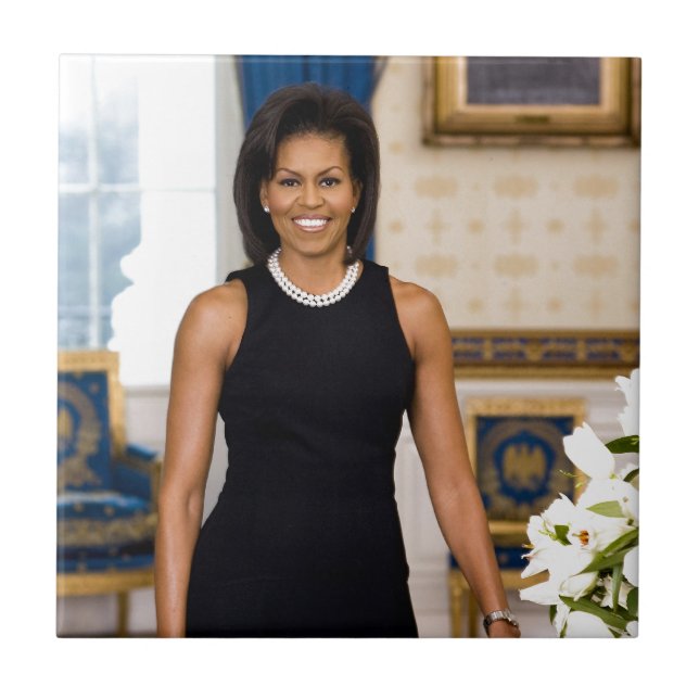 Official Portrait of First Lady Michelle Obama Tile (Front)