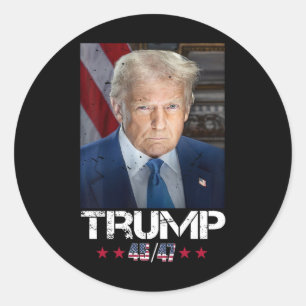 Official Portrait Of Trump 4547 Inauguration Day Classic Round Sticker