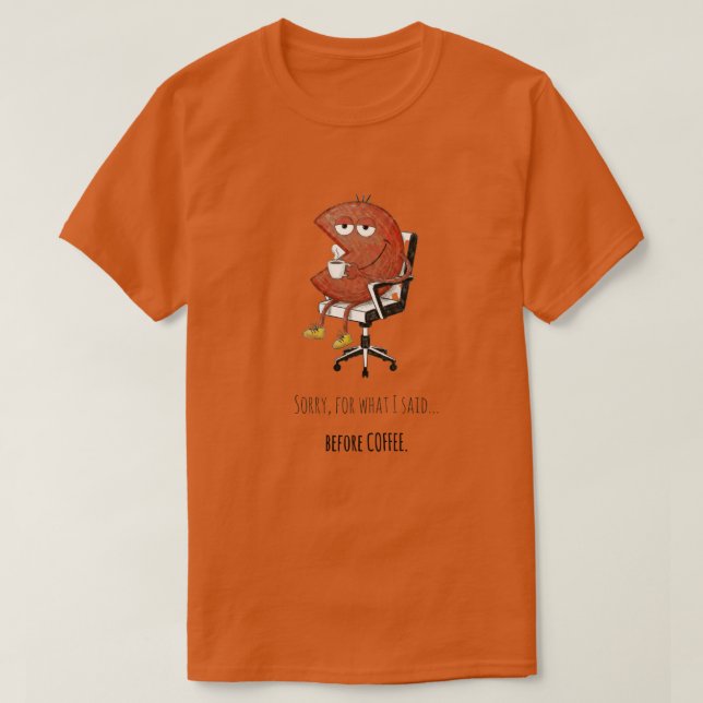 Official Pre-Coffee Warning Funny Mood T-Shirt (Design Front)