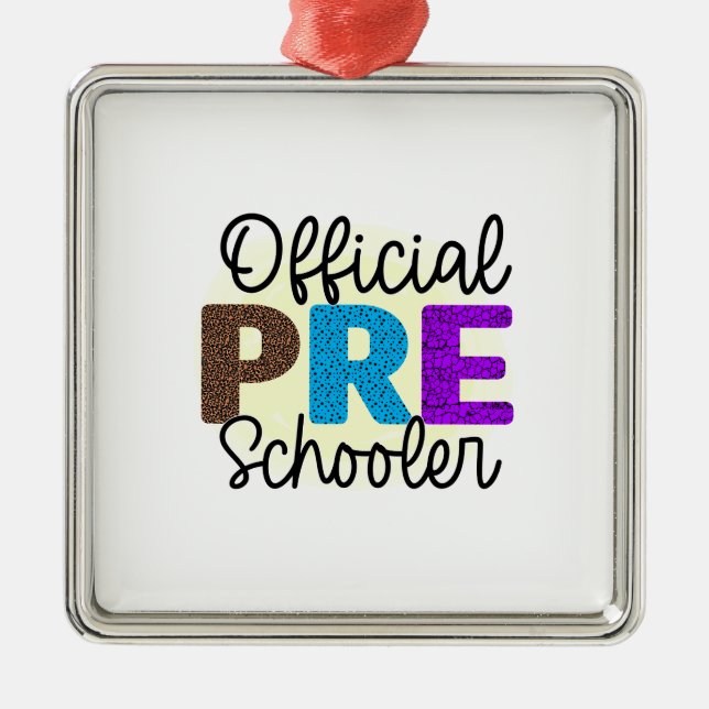 Official Pre Schooler Teacher Metal Tree Decoration (Front)