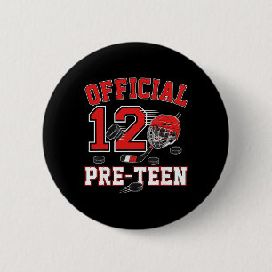 Official Pre-teen 12th Birthday 12 Year Old Boy Ho 6 Cm Round Badge