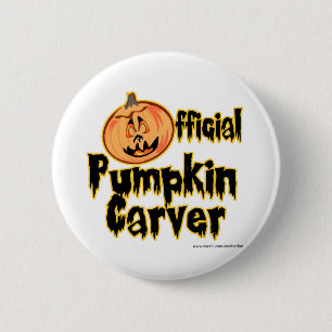 Official Pumpkin Carver Halloween 6 Cm Round Badge