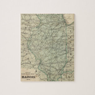 Official railroad map of Illinois Jigsaw Puzzle