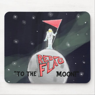 Official Red Flag To The Moon Mousepad! Mouse Mat