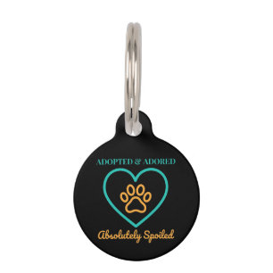 Official Rescue Pet Badge Adopted Adored & Spoiled Tag