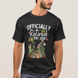 Official Retired Est.2026 Gardening Flower Cactus T-Shirt