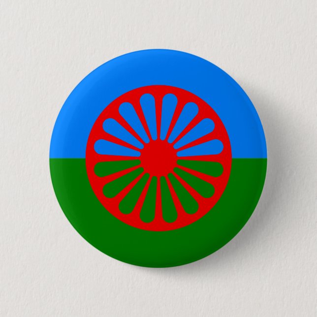 Official Romany gypsy flag 6 Cm Round Badge (Front)