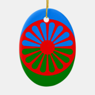 Official Romany gypsy flag Ceramic Tree Decoration