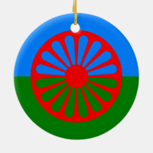 Official Romany gypsy flag Ceramic Tree Decoration