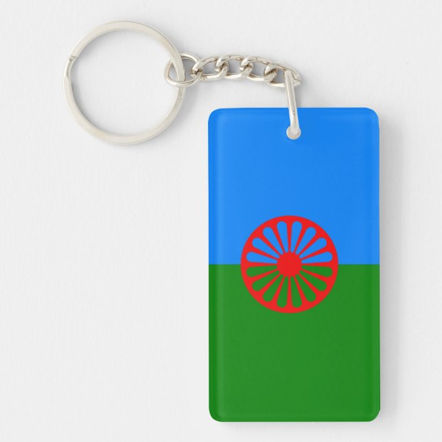 Official Romany gypsy flag Key Ring (Front)