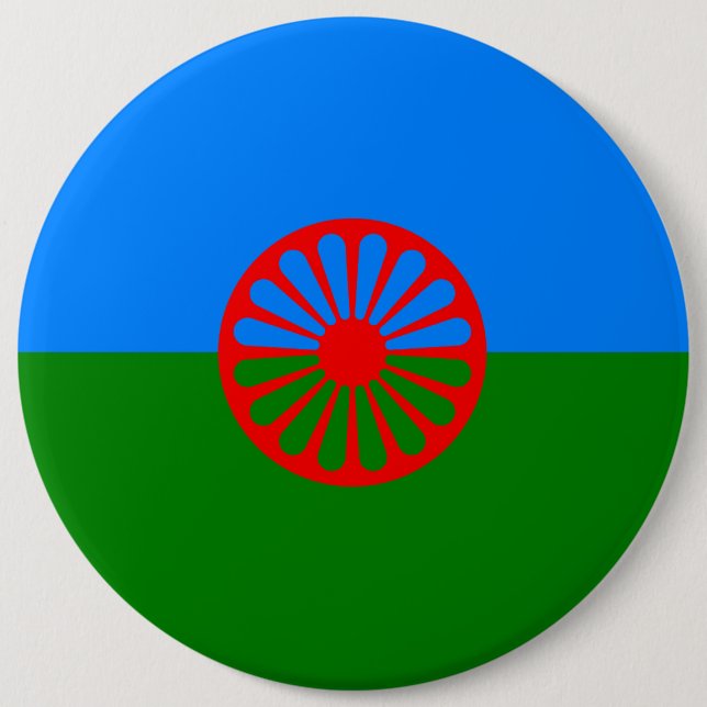Official Romany gypsy flag Pinback Button (Front)