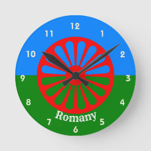 Official Romany gypsy flag Round Clock