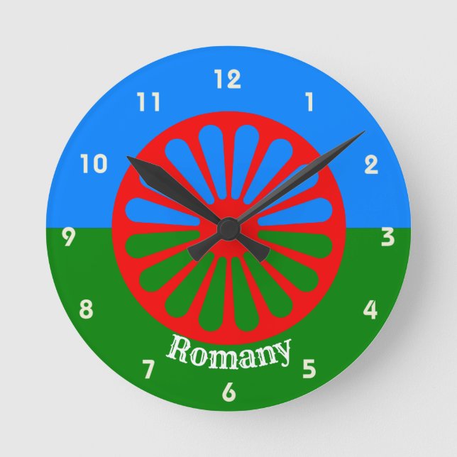 Official Romany gypsy flag Round Clock (Front)
