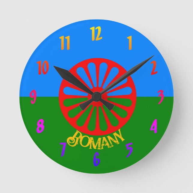 Official Romany gypsy flag Round Clock (Front)