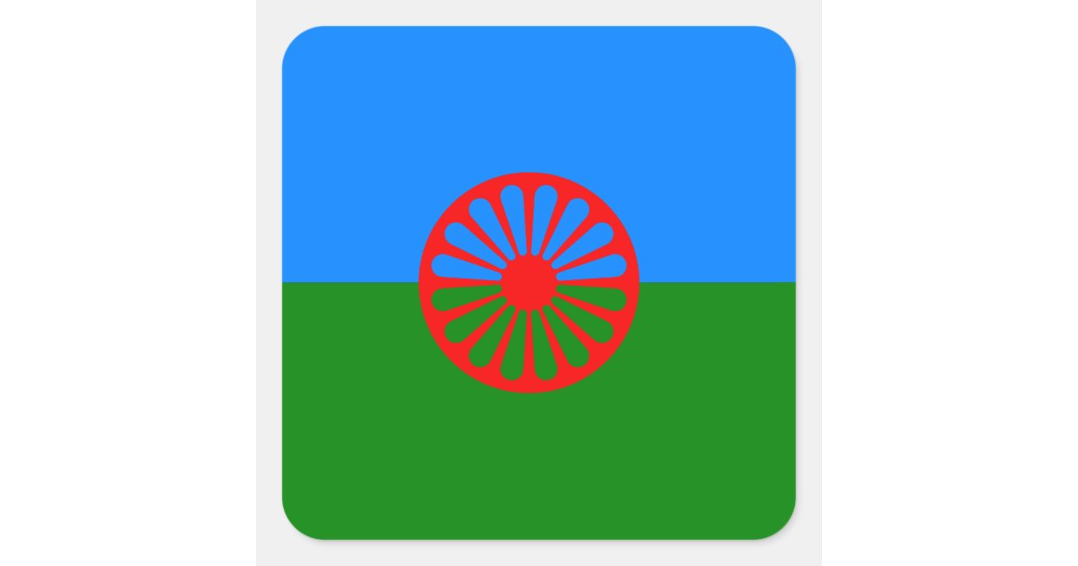 Official Romany gypsy flag Square Sticker Zazzle