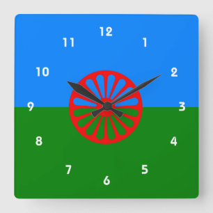 Official Romany gypsy flag Square Wall Clock