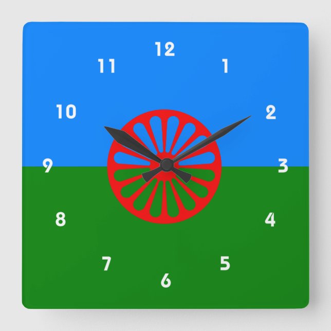 Official Romany gypsy flag Square Wall Clock (Front)