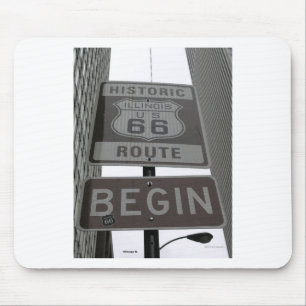 Official Route 66 begin sign Mouse Mat