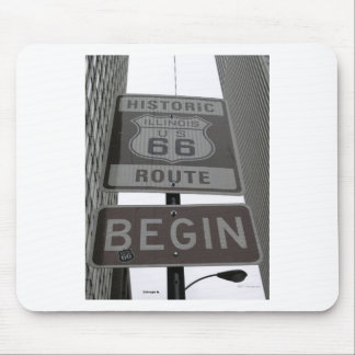Official Route 66 begin sign Mouse Mat
