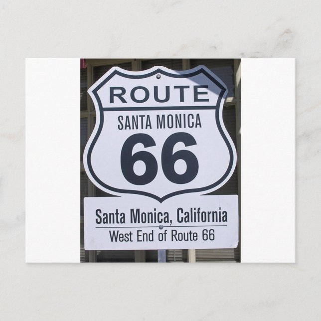 Official Route 66 end sign santa monica Postcard (Front)
