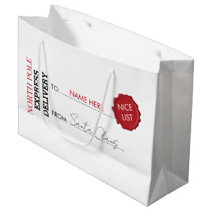 Official Santa Claus Gift Present From North Pole  Large Gift Bag