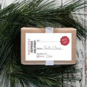 Official Santa Claus Gift Present From North Pole  Rectangular Sticker