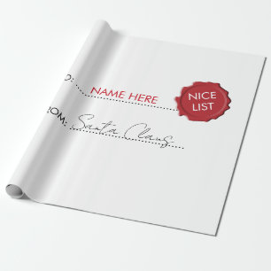 Official Santa Claus Gift Present From North Pole  Wrapping Paper