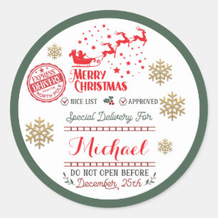 Official Santa Express Delivery Christmas Gift Classic Round Sticker