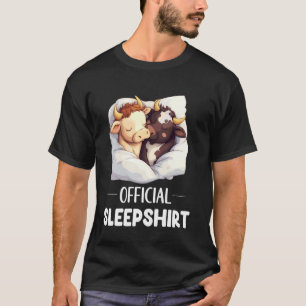 Official Sleepshirt Cute Sleeping Cow Animal Lover T-Shirt