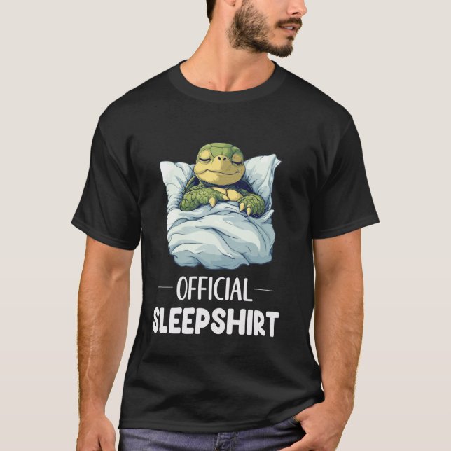 Official Sleepshirt Cute Sleeping Turtle Animal Lo T-Shirt (Front)