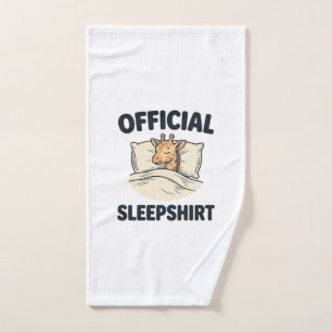 Official Sleepshirt Giraffe Funny Sleep Shirt Desi Hand Towel