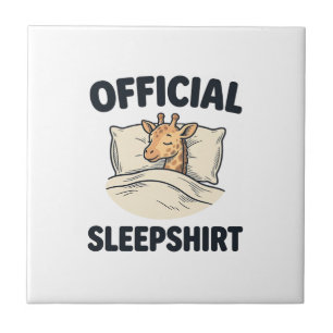 Official Sleepshirt Giraffe Funny Sleep Shirt Desi Tile