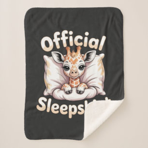 Official Sleepshirt Giraffe Sherpa Blanket
