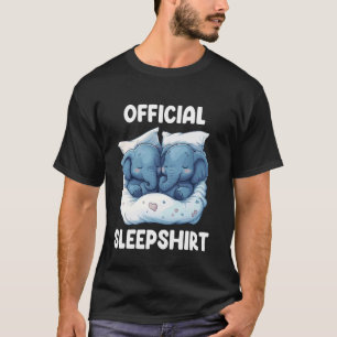 Official Sleepshirt Sleeping Elephant Animal Lover T-Shirt